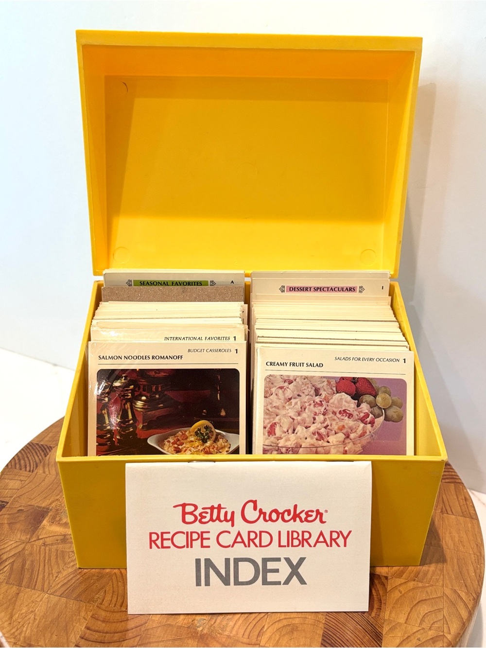 Vintage 1971 Betty Crocker Recipe Card Library Yellow Box Recipe Cards Kitchen
